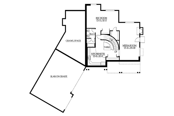 Floor Plan - Lower Floor for Craftsman House Plan #132-373 - 4 bed, 4 bath