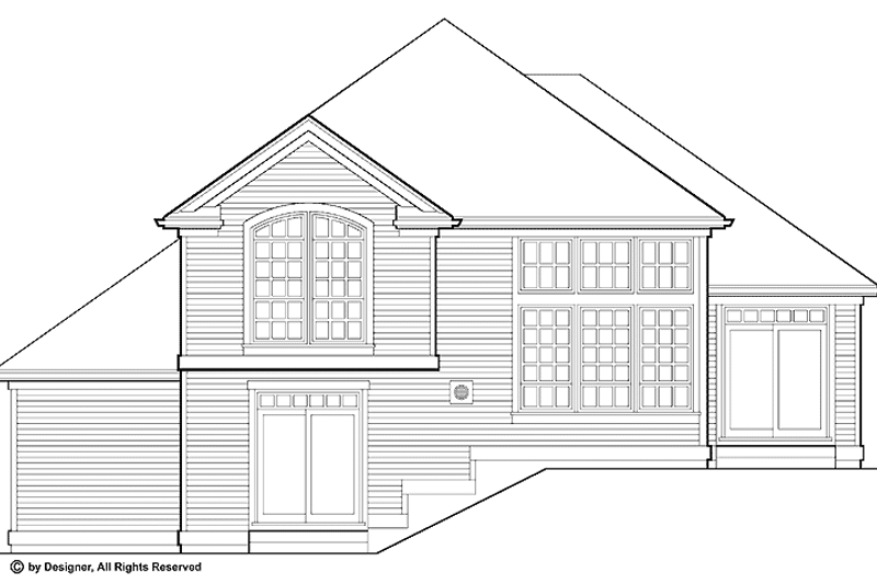 House Blueprint - Exterior - Rear Elevation for Contemporary House Plan #48-744 - 4 bed, 3 bath