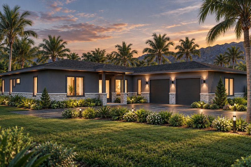 House Blueprint - Exterior - Rear Elevation 1 for Contemporary House Plan #932-1462 - 3 bed, 3 bath