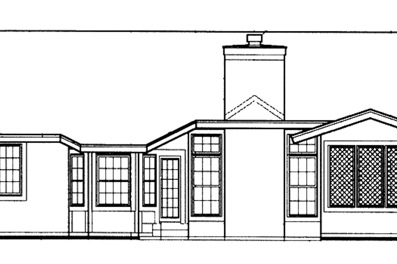 Home Plan - Exterior - Rear Elevation for Ranch House Plan #320-827 - 2 bed, 2.5 bath