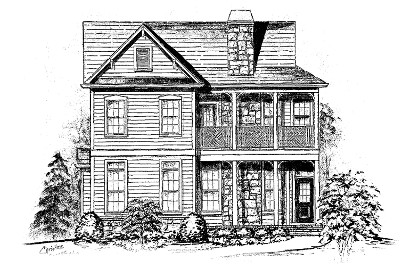 Home Plan - Exterior - Front Elevation 3 for Country House Plan #54-222 - 5 bed, 2.5 bath
