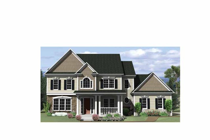 House Blueprint - Exterior - Front Elevation 3 for Classical House Plan #1010-12 - 4 bed, 2.5 bath