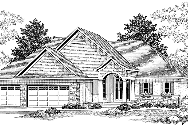 Dream House Plan - Exterior - Front Elevation 3 for European House Plan #70-1374 - 2 bed, 2 bath