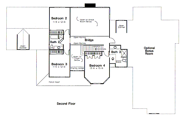 European Floor Plan - Upper Floor Plan #312-830