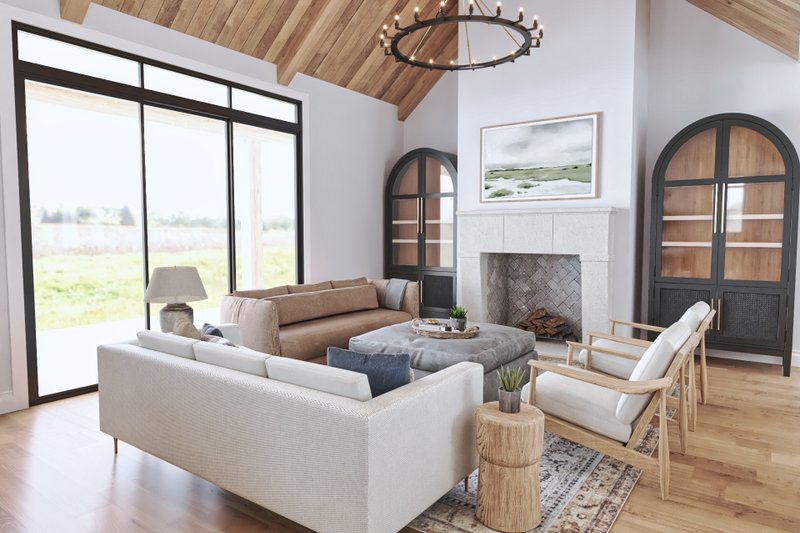 Architectural House Design - Interior - Family Room for Farmhouse House Plan #119-444 - 3 bed, 2.5 bath