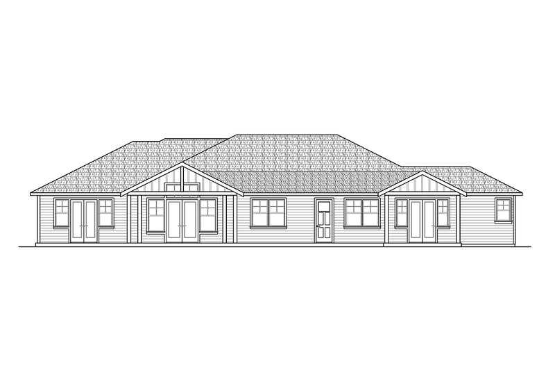 Architectural House Design - Exterior - Rear Elevation for Craftsman House Plan #124-1349 - 4 bed, 3.5 bath