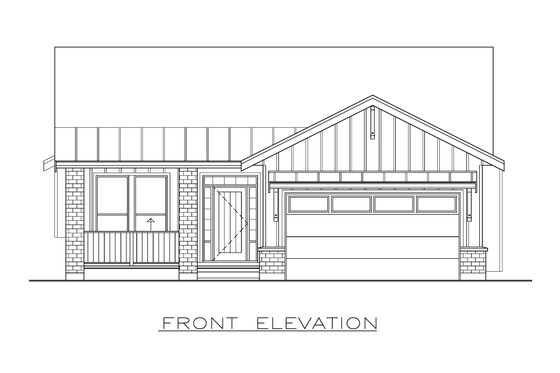 Exterior - Front Elevation 3 for Farmhouse House Plan #1100-86 - 2 bed, 2 bath