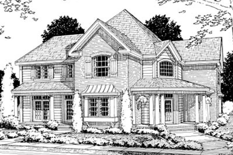 Architectural House Design - Traditional Exterior - Front Elevation Plan #20-358