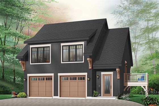 Exterior - Front Elevation 4 for Traditional House Plan #23-444 - 2 bed, 1.5 bath