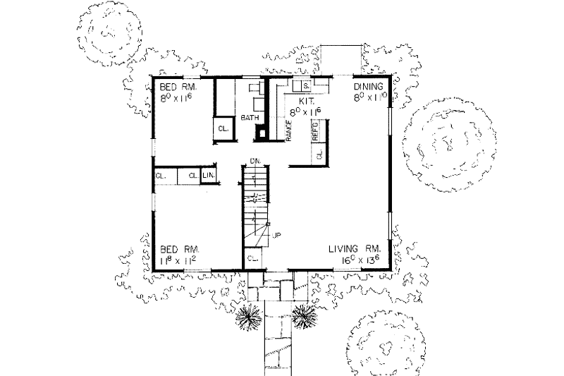 Dream House Plan - Floor Plan - Main Floor for Colonial House Plan #72-294 - 4 bed, 2 bath