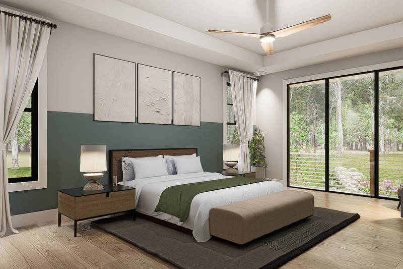 House Blueprint - Interior - Master Bedroom for Farmhouse House Plan #54-678 - 3 bed, 3.5 bath