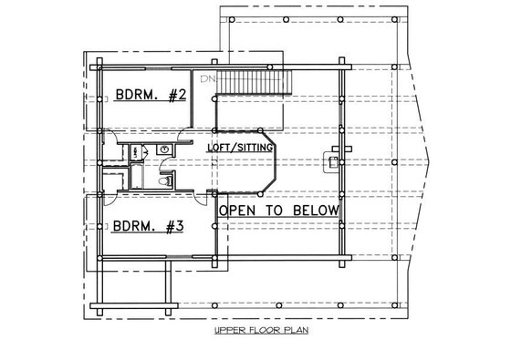 Floor Plan - Upper Floor for Log House Plan #117-553 - 3 bed, 3.5 bath