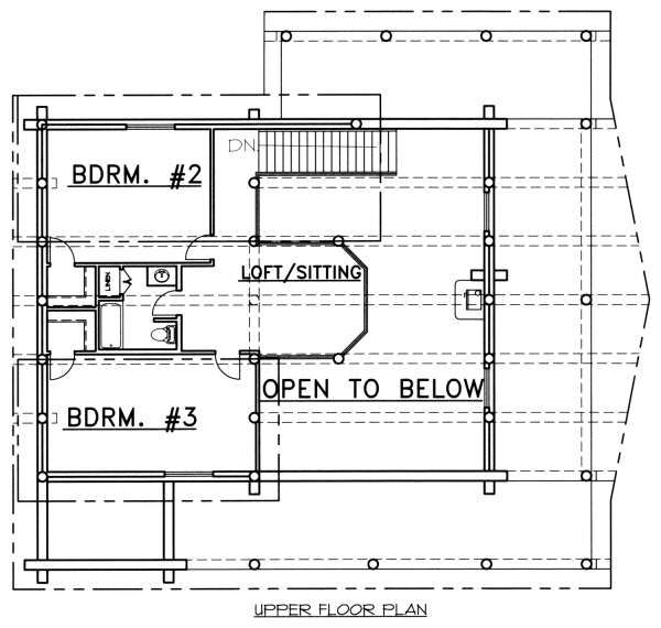 Log Floor Plan - Upper Floor Plan #117-553