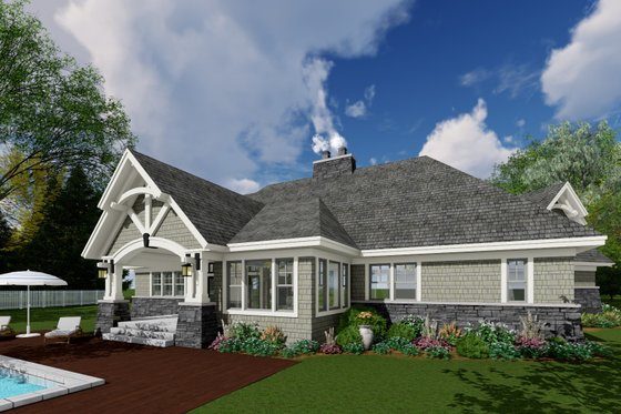 Exterior - Front Elevation 6 for Craftsman House Plan #51-569 - 4 bed, 3 bath