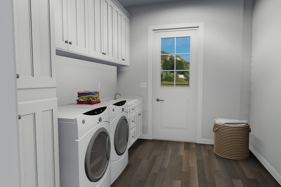 Interior - Laundry for European House Plan #1060-75 - 3 bed, 3.5 bath