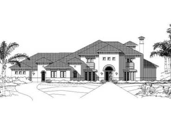 Exterior - Front Elevation for Mediterranean House Plan #411-175 - 5 bed, 5 bath