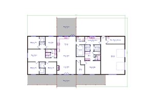 Floor Plan - Main Floor for Barndominium House Plan #1115-9 - 4 bed, 2.5 bath