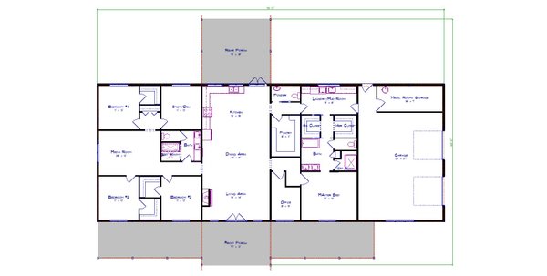 Barndominium Floor Plan - Main Floor Plan #1115-9