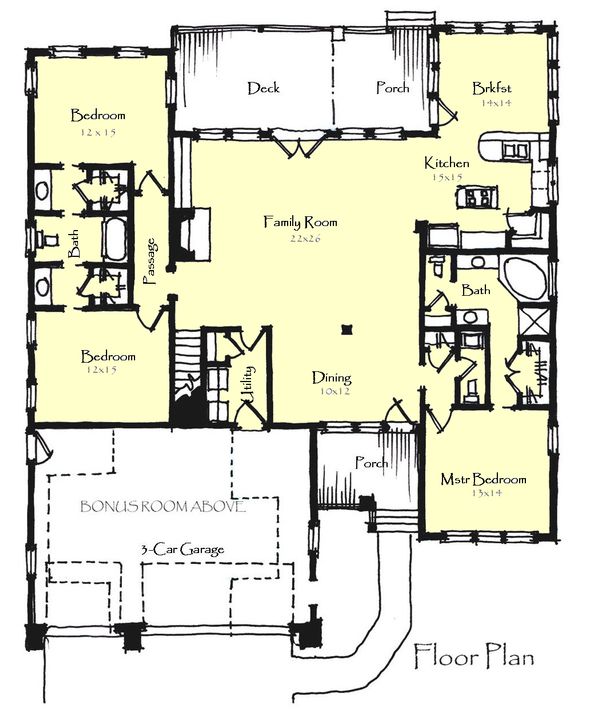 Craftsman Floor Plan - Main Floor Plan #921-21