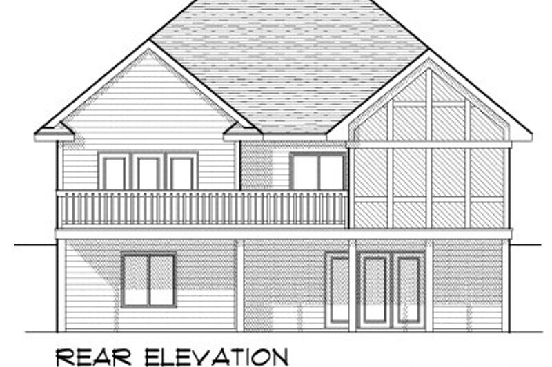 Home Plan - Exterior - Rear Elevation for European House Plan #70-801 - 3 bed, 3 bath