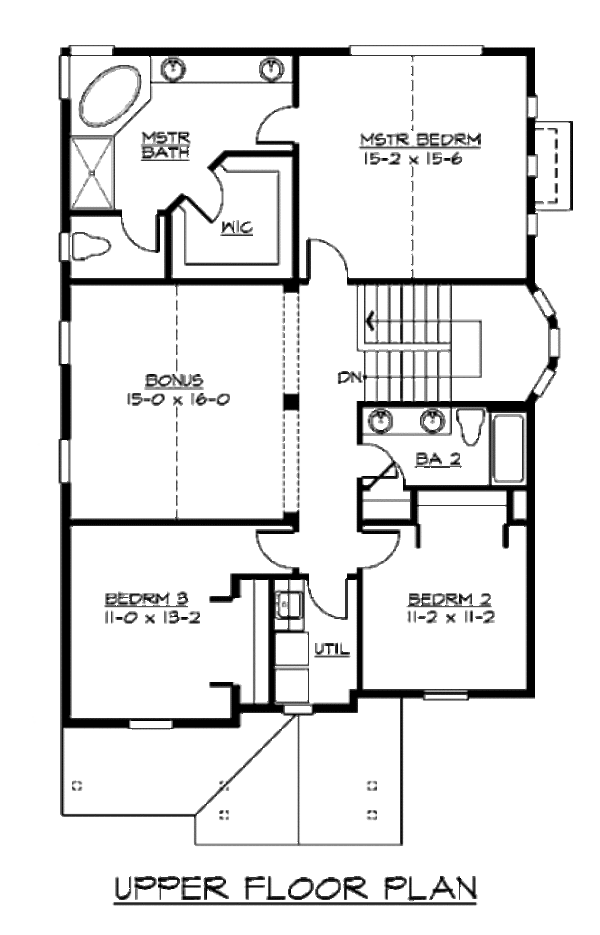 Craftsman Floor Plan - Upper Floor Plan #132-124