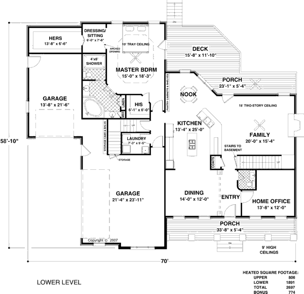 Home Plan - Craftsman Floor Plan - Main Floor Plan #56-587