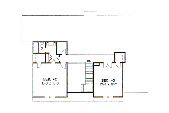 Floor Plan - Upper Floor for Country House Plan #67-708 - 3 bed, 2.5 bath