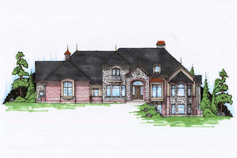 Dream House Plan - European Exterior - Front Elevation Plan #5-415
