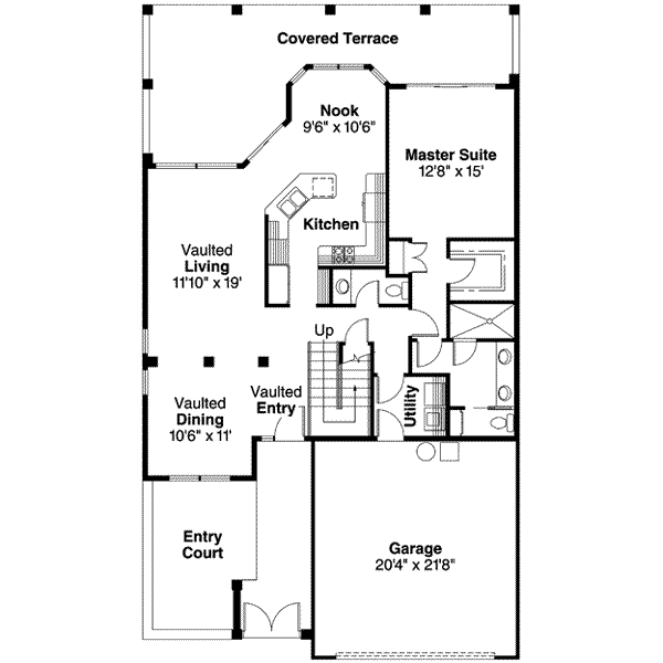 House Plan Design - Mediterranean Floor Plan - Main Floor Plan #124-426