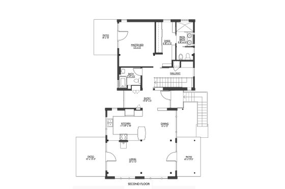 Modern house plan, main level floor plan by Architect, Nir Pearlson
