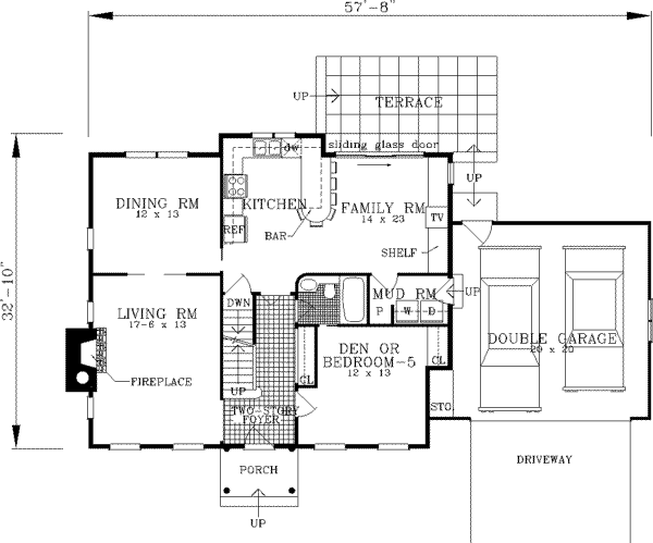 Colonial Floor Plan - Main Floor Plan #3-172