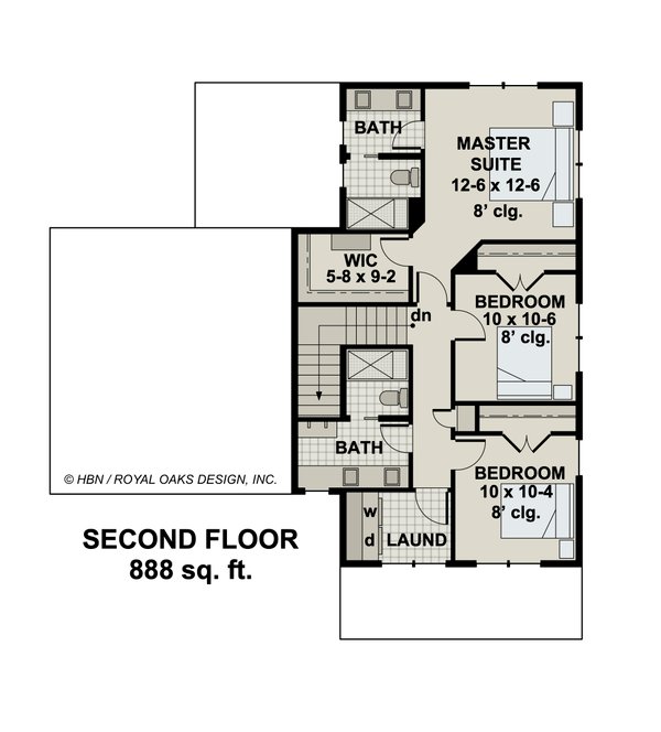 Traditional Floor Plan - Upper Floor Plan #51-1189