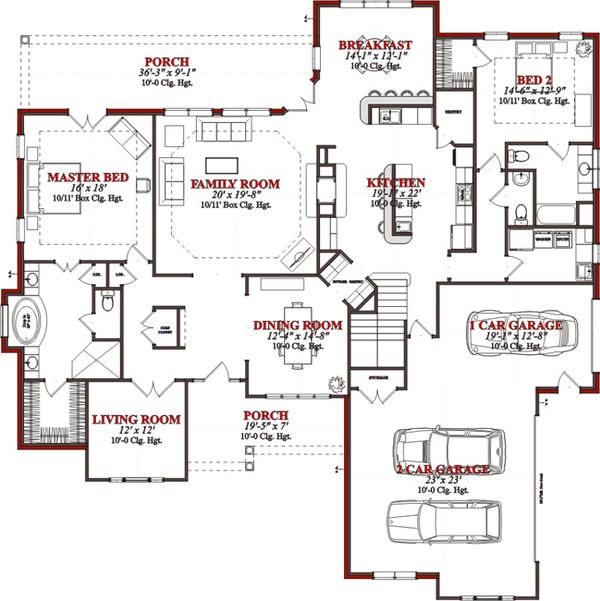 Traditional Floor Plan - Main Floor Plan #63-288
