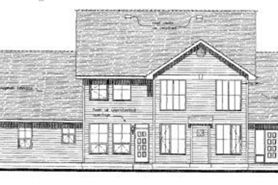 Exterior - Rear Elevation for Craftsman House Plan #18-2007 - 5 bed, 4 bath