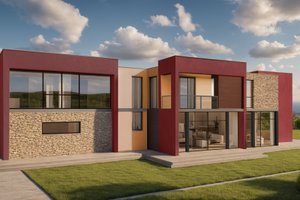 Modern Exterior - Front Elevation Plan #542-1