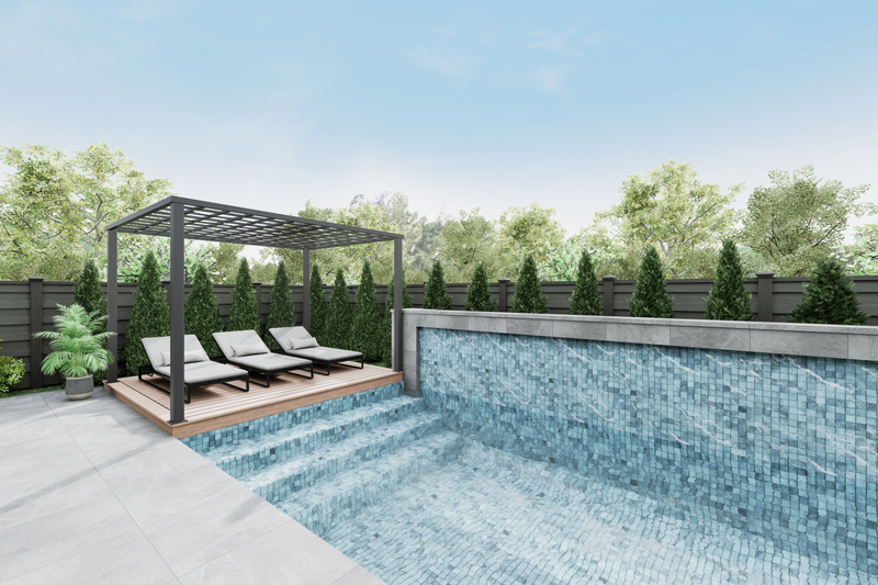 House Blueprint - Exterior - Outdoor Living 13 for Modern House Plan #1087-1 - 4 bed, 3.5 bath