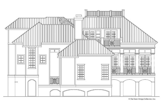 Exterior - Rear Elevation 1 for Country House Plan #930-89 - 5 bed, 5 bath