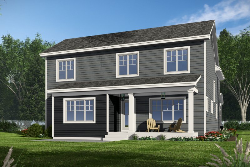 Architectural House Design - Exterior - Rear Elevation 1 for Craftsman House Plan #51-1353 - 4 bed, 2.5 bath