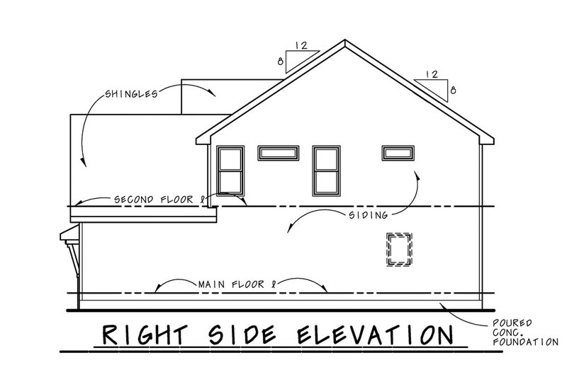 House Plan Design - Right Side Elevation