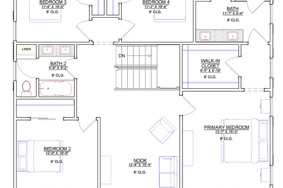 Photo 4 for Farmhouse House Plan #1109-35 - 4 bed, 2.5 bath
