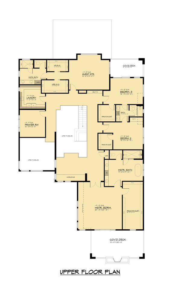 Modern Floor Plan - Upper Floor Plan #1066-266