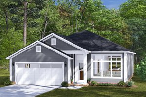 Home Plan - Exterior - Front Elevation for Cottage House Plan #513-2293 - 3 bed, 2 bath