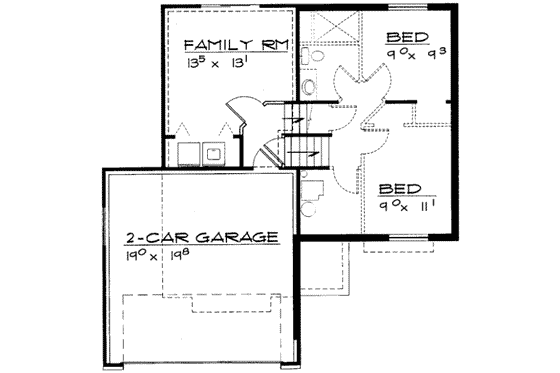 Floor Plan - Lower Floor for Traditional House Plan #308-165 - 4 bed, 2 bath
