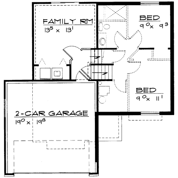 Traditional Floor Plan - Lower Floor Plan #308-165