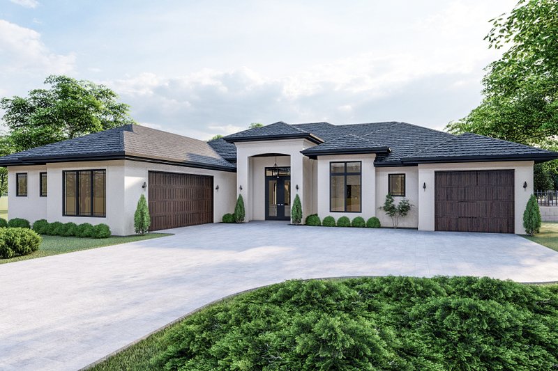 Dream House Plan - Mediterranean Exterior - Front Elevation Plan #455-256