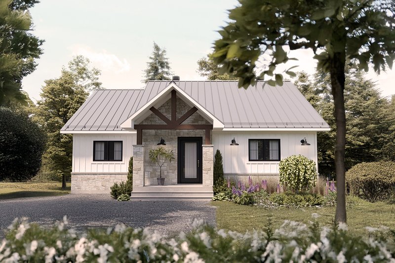 House Blueprint - Farmhouse Exterior - Front Elevation Plan #23-2877