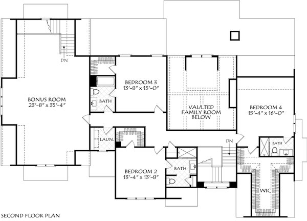 House Blueprint - Traditional Floor Plan - Upper Floor Plan #927-1056