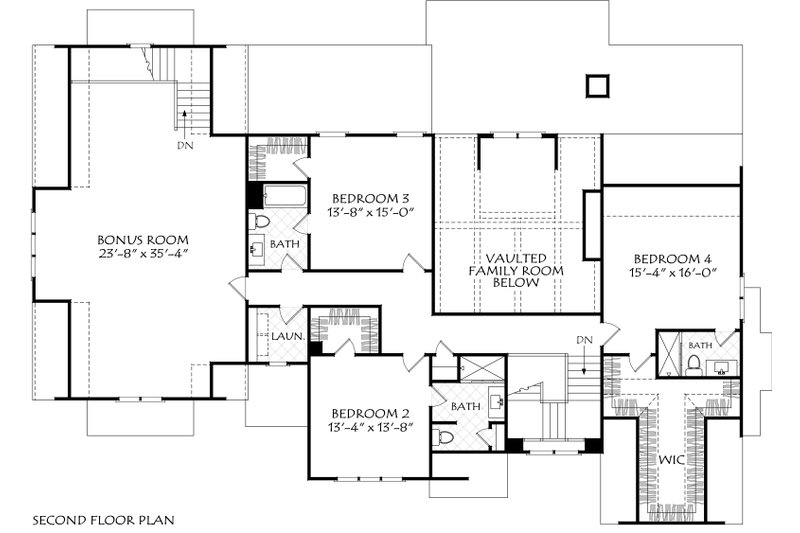 House Blueprint - Floor Plan - Upper Floor for Traditional House Plan #927-1056 - 5 bed, 5.5 bath