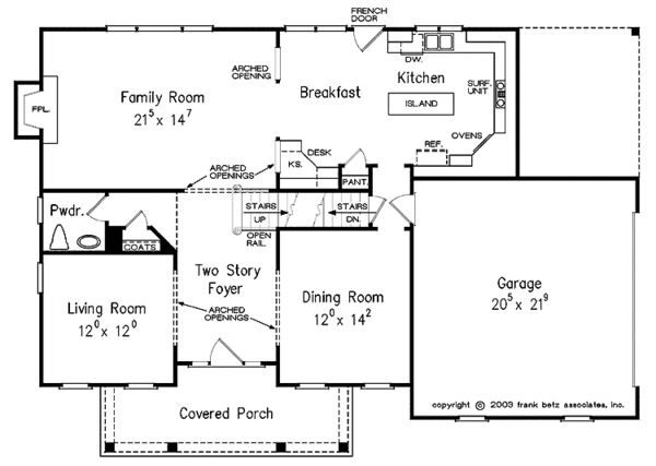 House Blueprint - Craftsman Floor Plan - Main Floor Plan #927-932