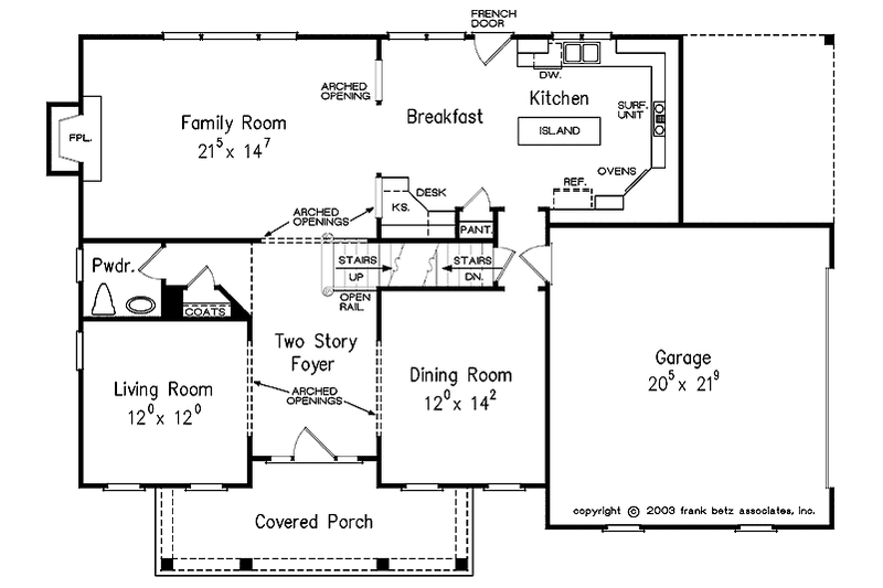 Dream House Plan - Floor Plan - Main Floor for Craftsman House Plan #927-932 - 4 bed, 2.5 bath